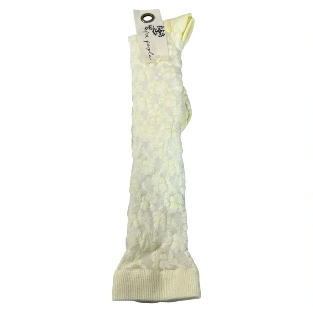Free People Amour Lace Knee High Socks White Ivory NWT Dainty Ethereal Coquette